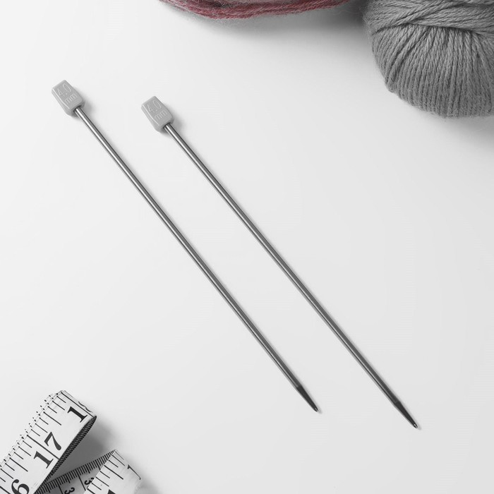 Спицы для вязания, прямые, d=4мм, 20см, 2шт