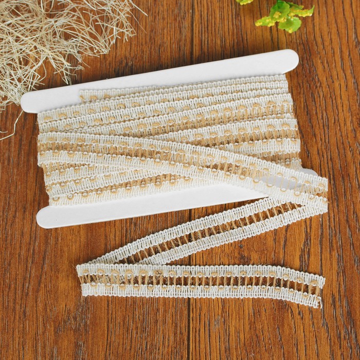 Лента холщовая "Волна", натуральная, 22мм, 5±1м, цвет бежевый