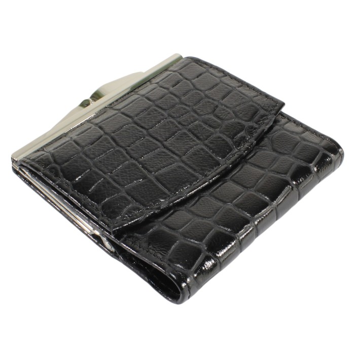 Портмоне женское, отдел для купюр, для монет, для кредитных карт, цвет чёрный