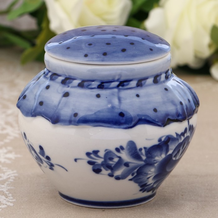 Медовница «Горшочек», 12х12,5 см, 0,65 л, гжель