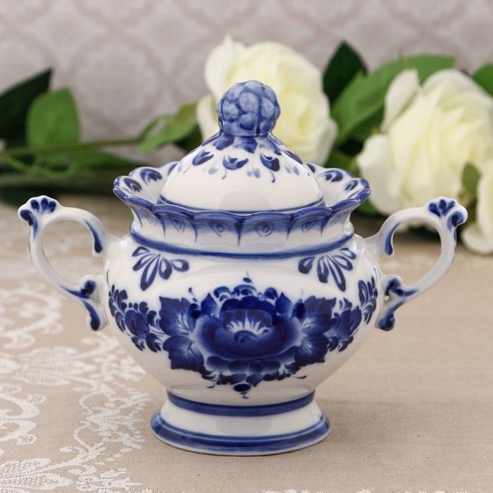 Сахарница «Пробуждение», 0,5л, 20х15 см, гжель