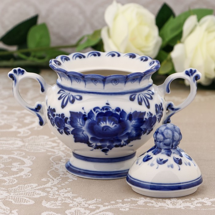 Сахарница «Пробуждение», 0,5л, 20х15 см, гжель