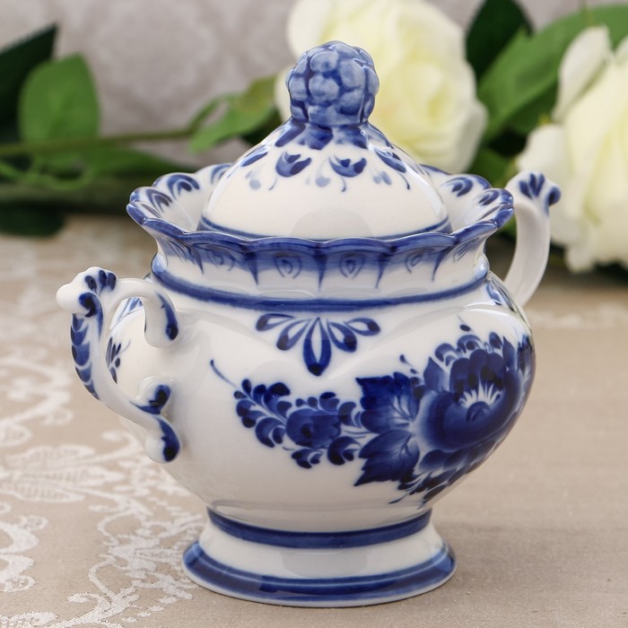 Сахарница «Пробуждение», 0,5л, 20х15 см, гжель