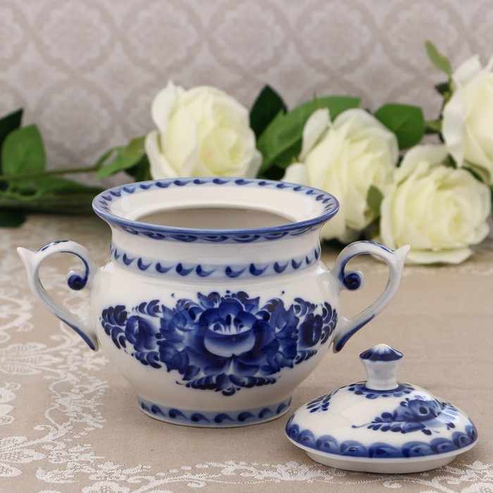 Сахарница «Семейная», 20х12,5х14 см, 0,7 л, гжель