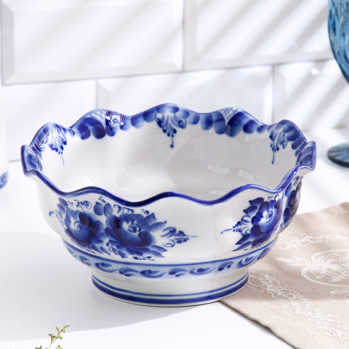 Салатник «Семья», большой, D=21 см, H=13 см, гжель