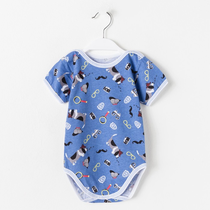 Боди для мальчика А.0602 КМ, короткий рукав, кнопки на плече, цвет МИКС, рост 62 (20)