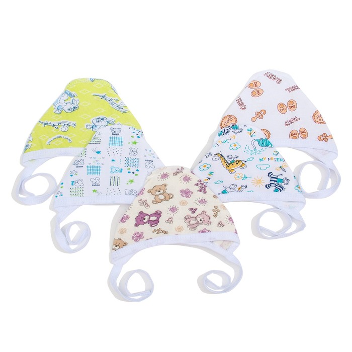 Чепчик для девочки, цвет микс, размер 50-56 см