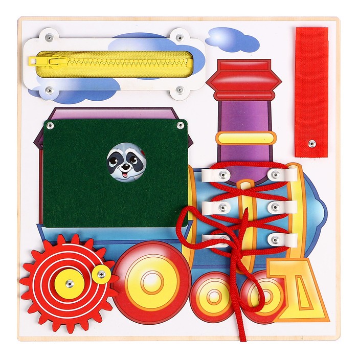 Бизиборд "Паровозик", 25 х 25 см