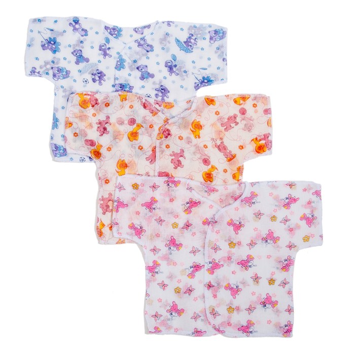 Распашонка для мальчика, цвет микс, на запАхе, рост 46-50 см