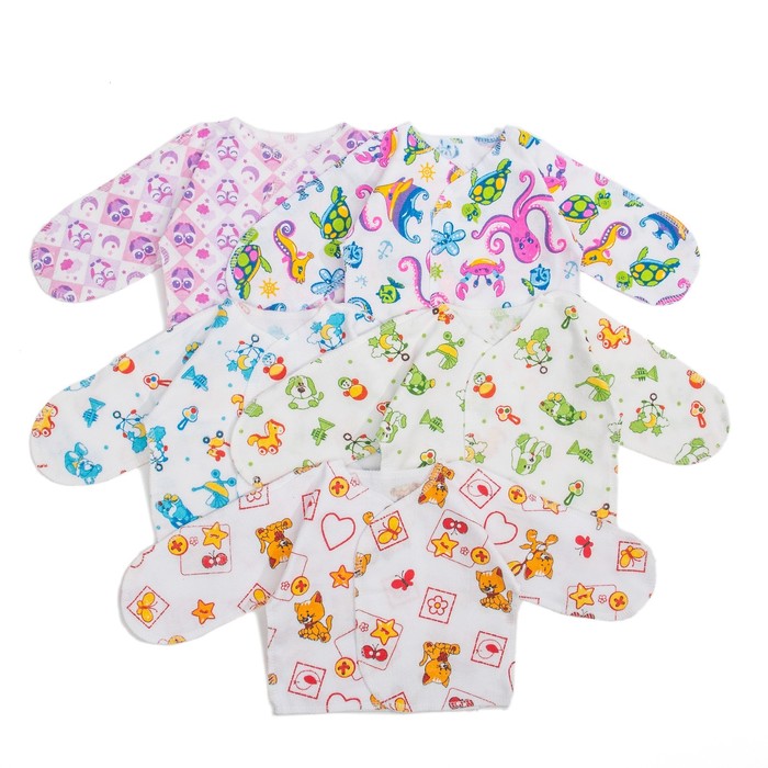 Распашонка для девочки, цвет микс, закрытые ручки, рост 46-50 см