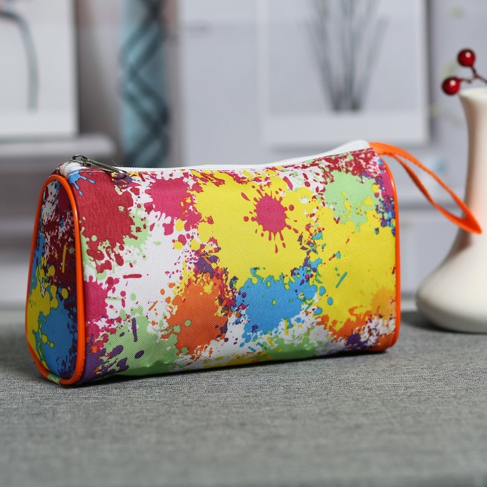 Косметичка простая "Акварель", 1 отдел на молнии, разноцветная