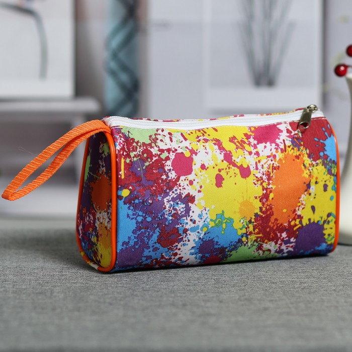 Косметичка простая "Акварель", 1 отдел на молнии, разноцветная
