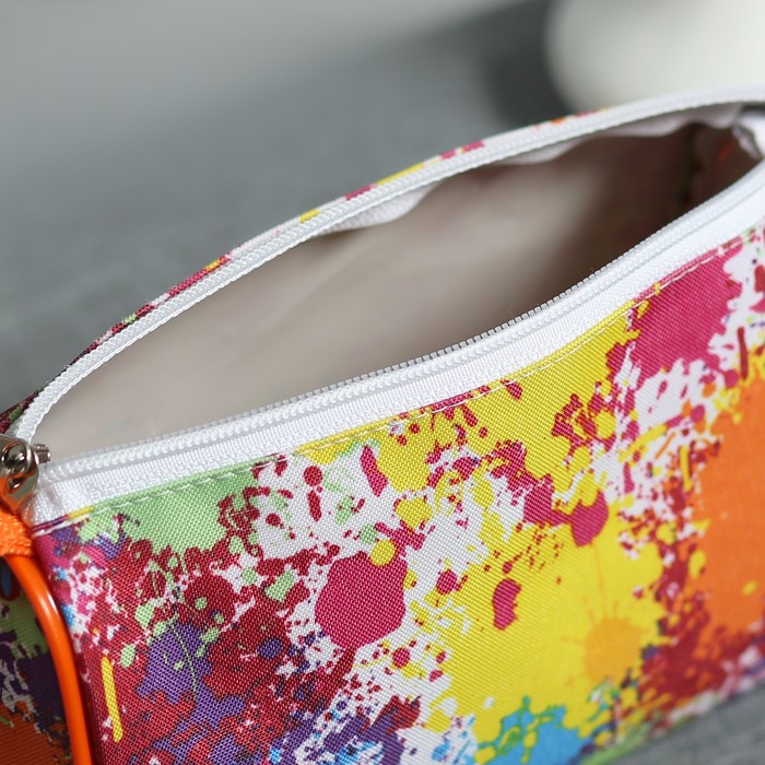 Косметичка простая "Акварель", 1 отдел на молнии, разноцветная