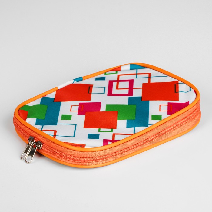 Сумка для вязальных инструментов, вязальных крючков "Оранжевые квадраты"