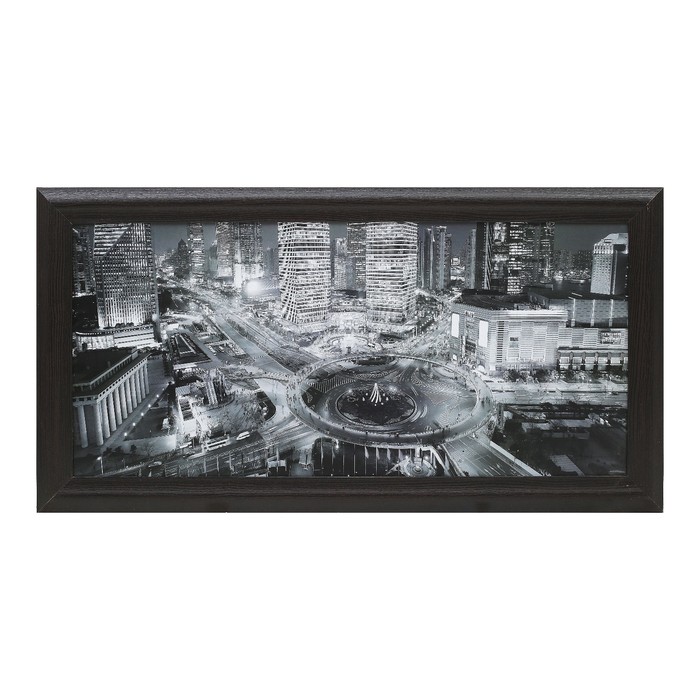 Картина "Чёрно-белый мегополис" 41*78 см МДФ