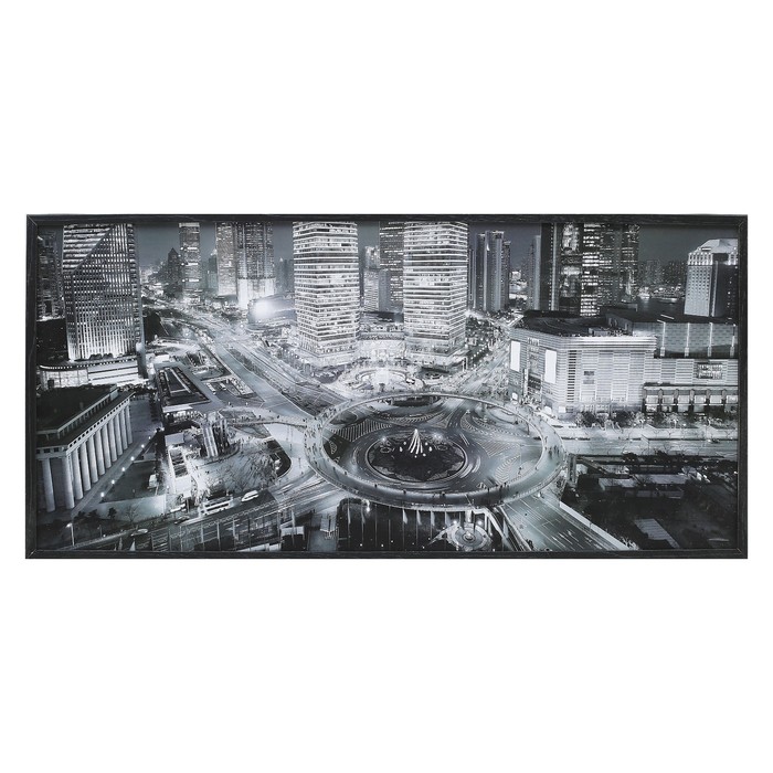 Картина "Чёрно-белый мегополис" 35*72 см Дэкобокс