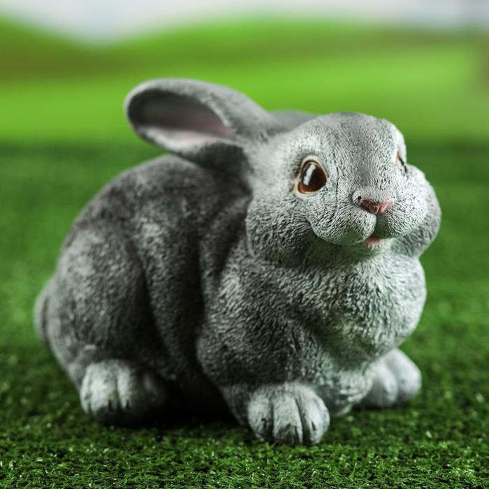 Садовая фигура "Заяц" серая 16*16*24 см