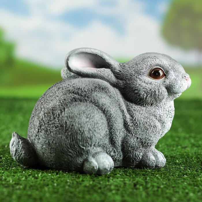Садовая фигура "Заяц" серая 16*16*24 см