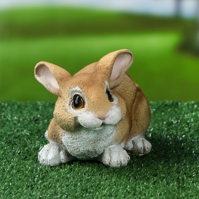 Садовая фигура "Зайчик малый" коричневая, 12*13*21 см