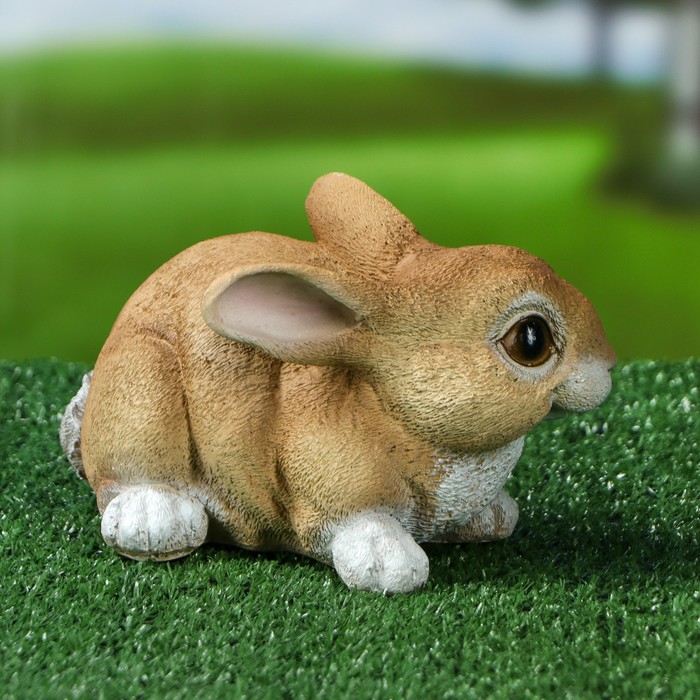 Садовая фигура "Зайчик малый" коричневая, 12*13*21 см