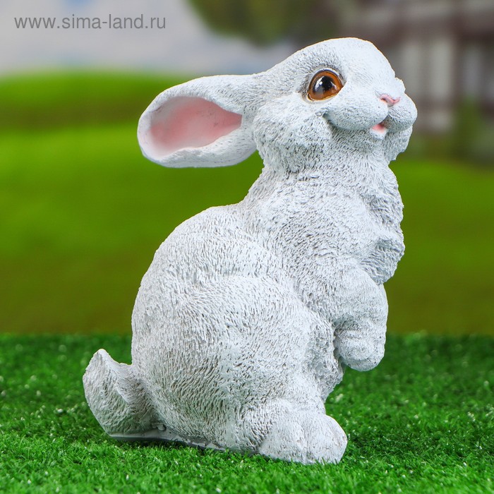

Садовая фигура "Зайчик на задних лапках", белая, полистоун, 19 см