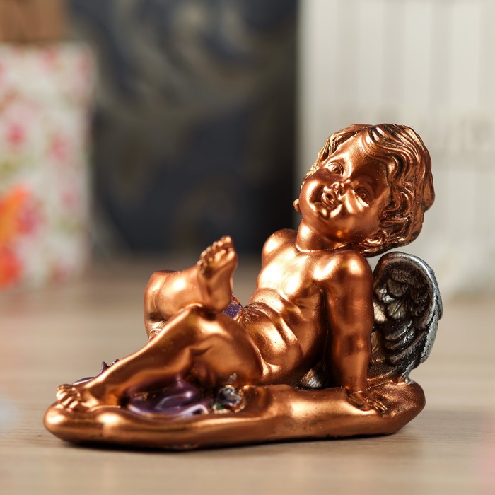 Статуэтка "Ангел на облаке", бронза, цветная