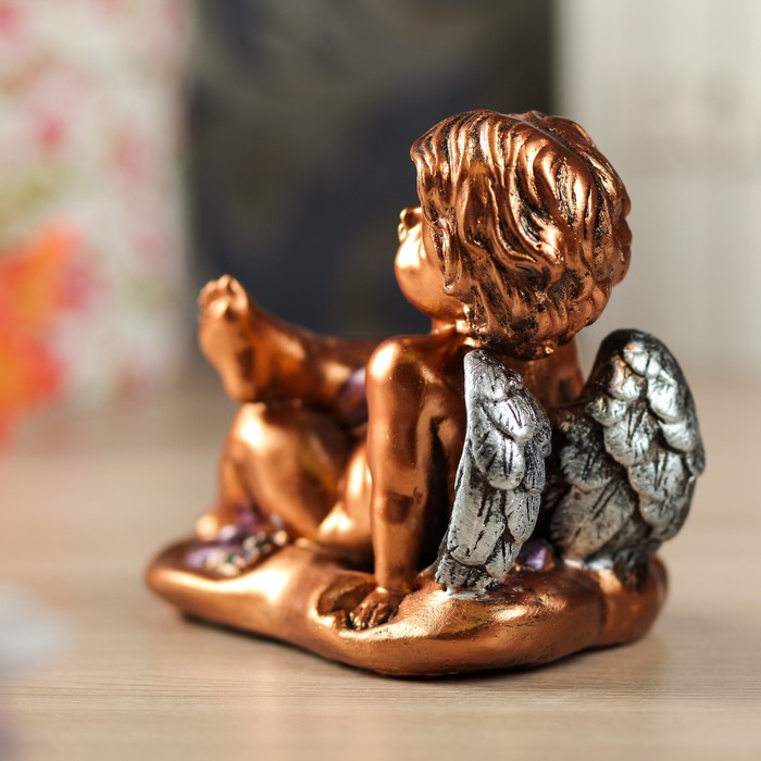 Статуэтка "Ангел на облаке", бронза, цветная