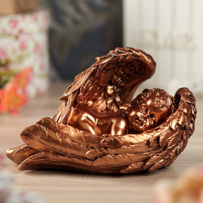 Статуэтка "Ангел в крыле", средняя, бронза