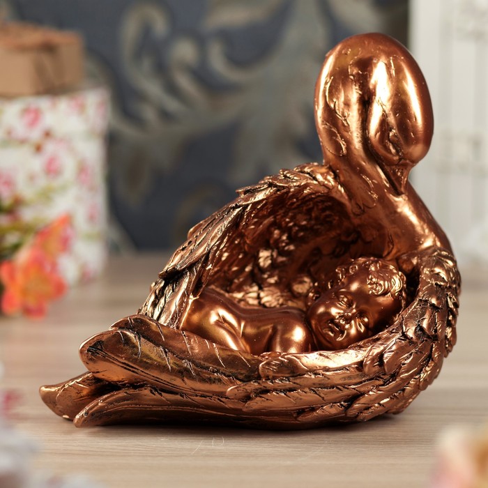 Статуэтка "Ангел в лебеде", большая, бронза