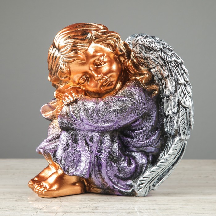 Статуэтка "Ангел спящий", бронза, цветная
