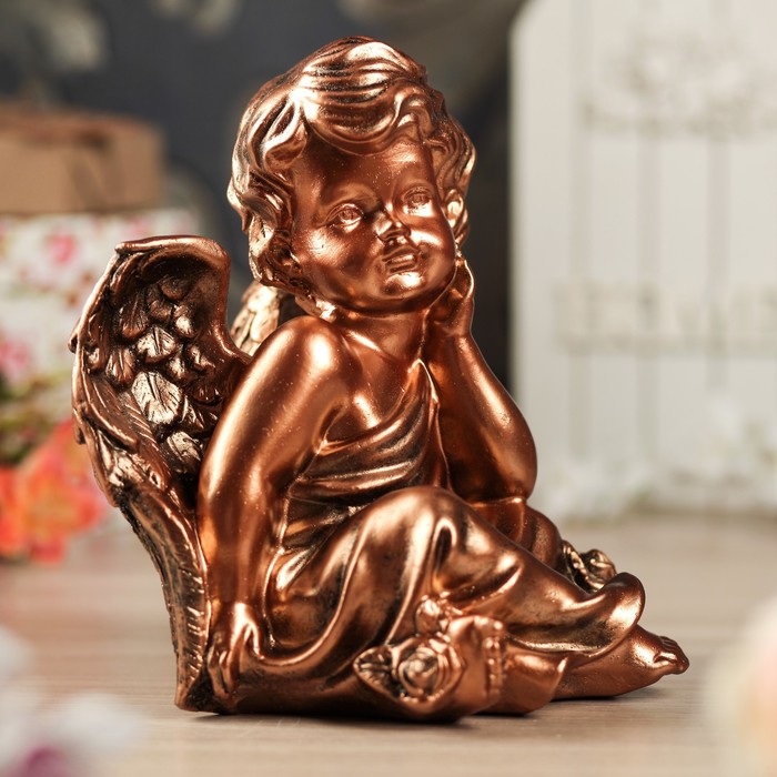 Статуэтка "Задумавшийся ангел", бронза