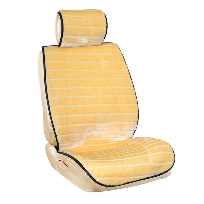 Накидка на сиденье SKYWAY ARCTIC, искусственный мех, бежевый, 2 предмета