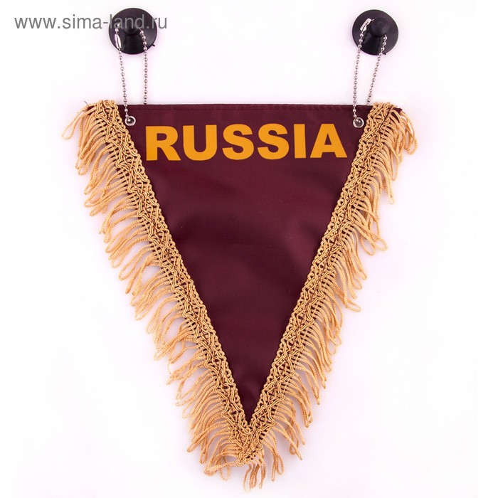 

Вымпел треугольный Skyway "РОССИЯ", 200х250 мм, бордовый, S05101007