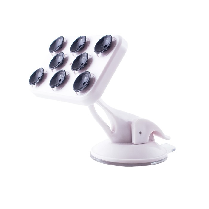 Держатель телефона на лобове стекло и панель SKYWAY, на присосках, белый