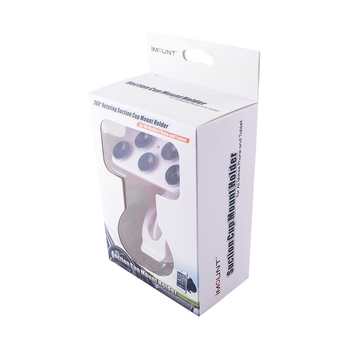 Держатель телефона на лобове стекло и панель SKYWAY, на присосках, белый