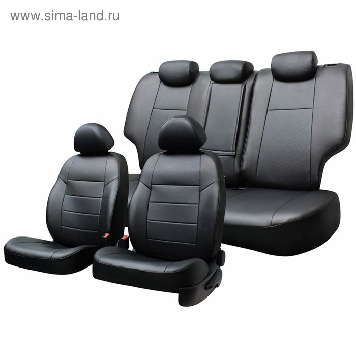 фото Чехлы сиденья skyway toyota land cruiser j100 1998-2007, экокожа, 15 предметов, черный