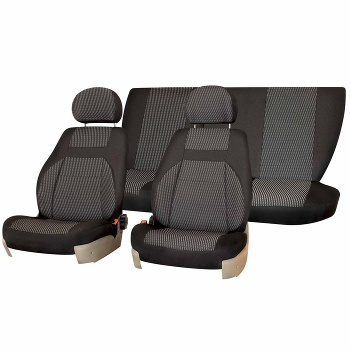 Чехлы сиденья SKYWAY ГАЗ-3110 1997-2008, жаккард, 12 предметов, темно-серый