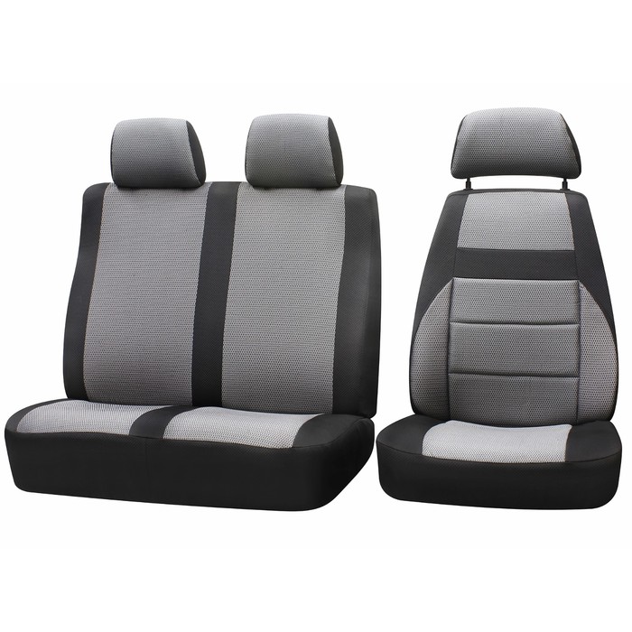 Чехлы сиденья SKYWAY ГАЗель Бизнес, 2010-н.в., жаккард, 7 предметов, черно-красный