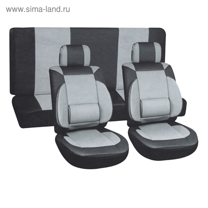 цена Чехлы сиденья Skyway DRIVE, искусственная кожа, 11 предметов, черно-серый, S01301031