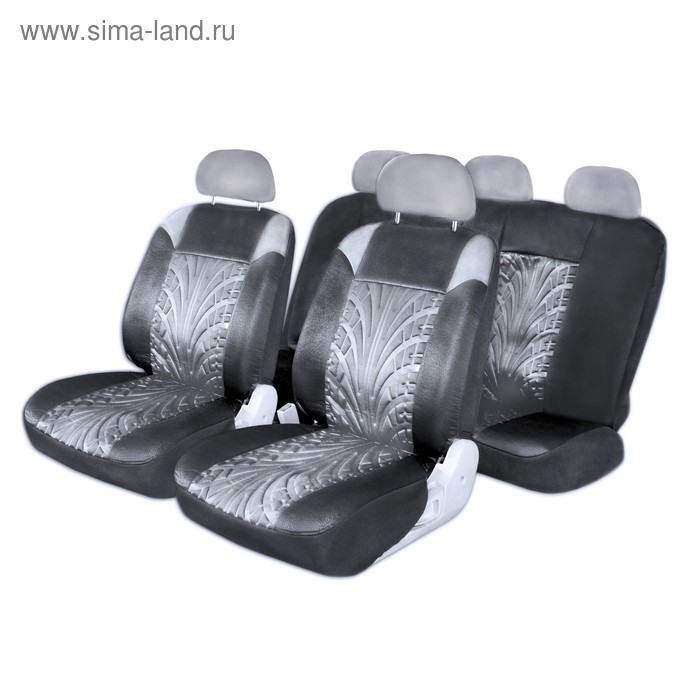 Чехлы сиденья Skyway Forward, полиэстер, 11 предметов, черно-серый, S01301045 цена и фото