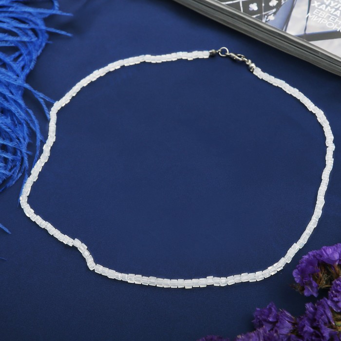 Бусы "Хрусталь" кубик №4, под лунный камень, 45см