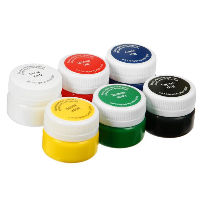 Краска акриловая набор 6 цветов х 20 мл ЗКХ Цветик глянцевая 8241204