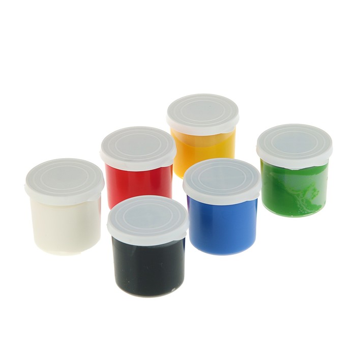 Краски пальчиковые набор 6 цветов х 80 мл ЗКХ Цветик 3041143