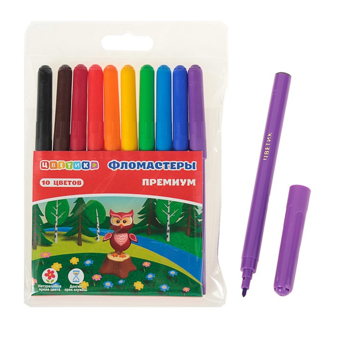 Фломастеры 10 цветов ЗКХ Цветик Премиум 4791291