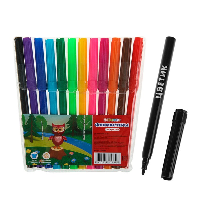 Фломастеры 12 цветов ЗКХ Цветик 4745346