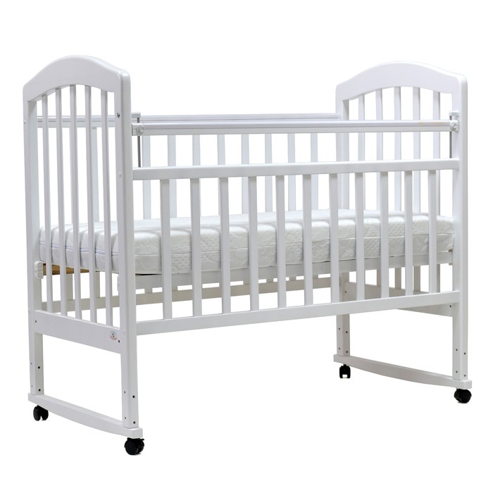 Кроватка детская "ЛИРА"-2, кол/качалка,120 х 60 см (белый)