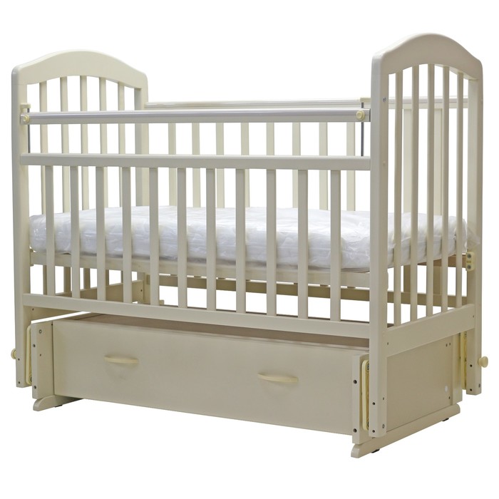 Кроватка детская "ЛИРА"-7 универ.маятн/ящ., 119 х 60 см (слон. кость)