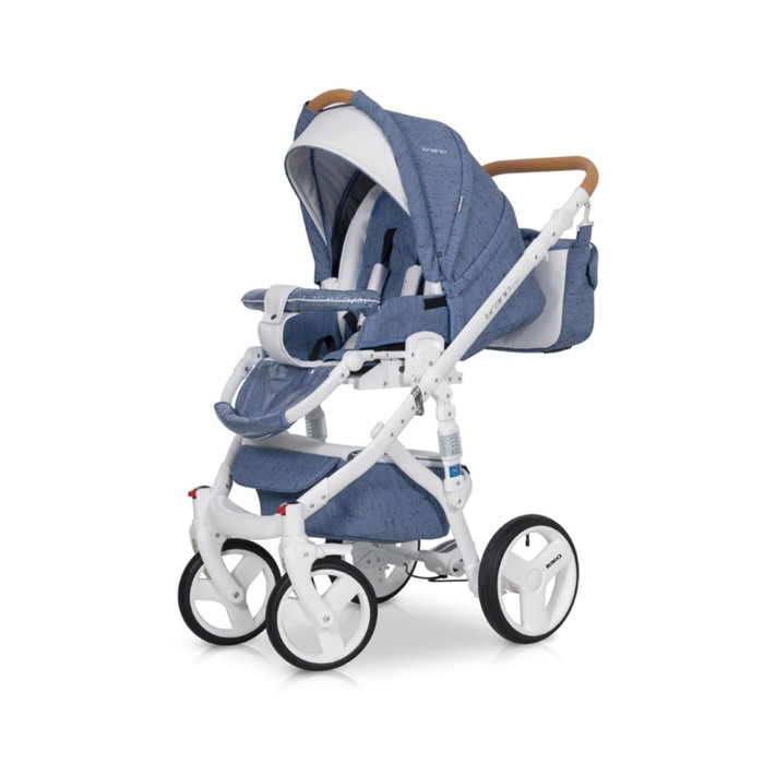 Коляска 3 в 1 BRUNO LUXE (Riko) 04 Denim (синий)
