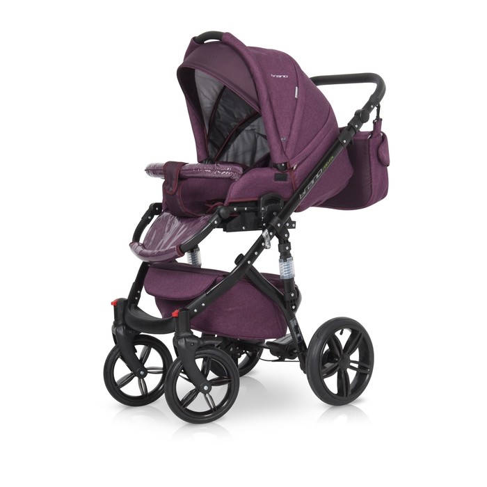 Коляска 3 в 1 BRUNO NATURAL (Riko) 03 Purple (бордовый)
