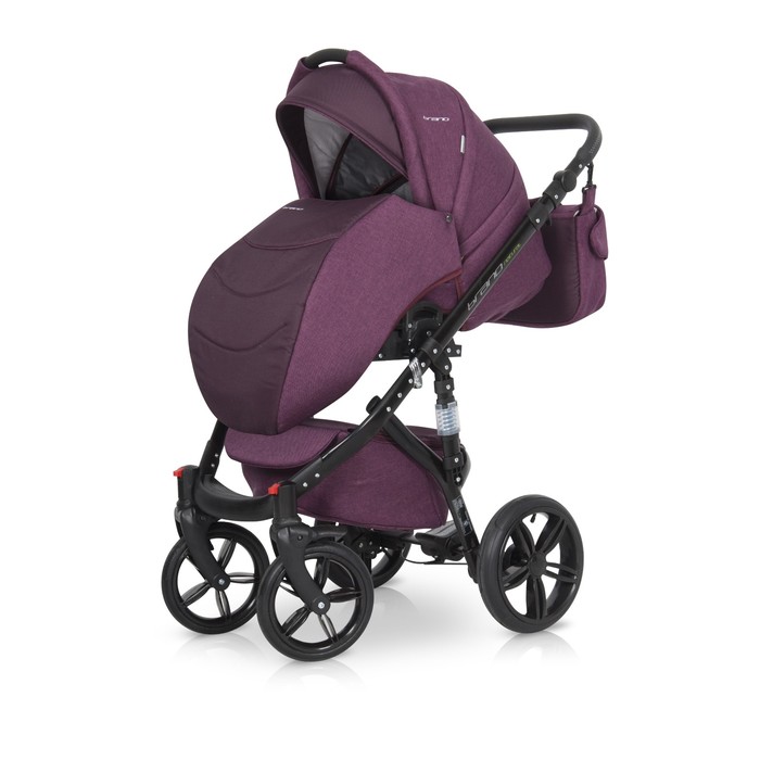 Коляска 3 в 1 BRUNO NATURAL (Riko) 03 Purple (бордовый)